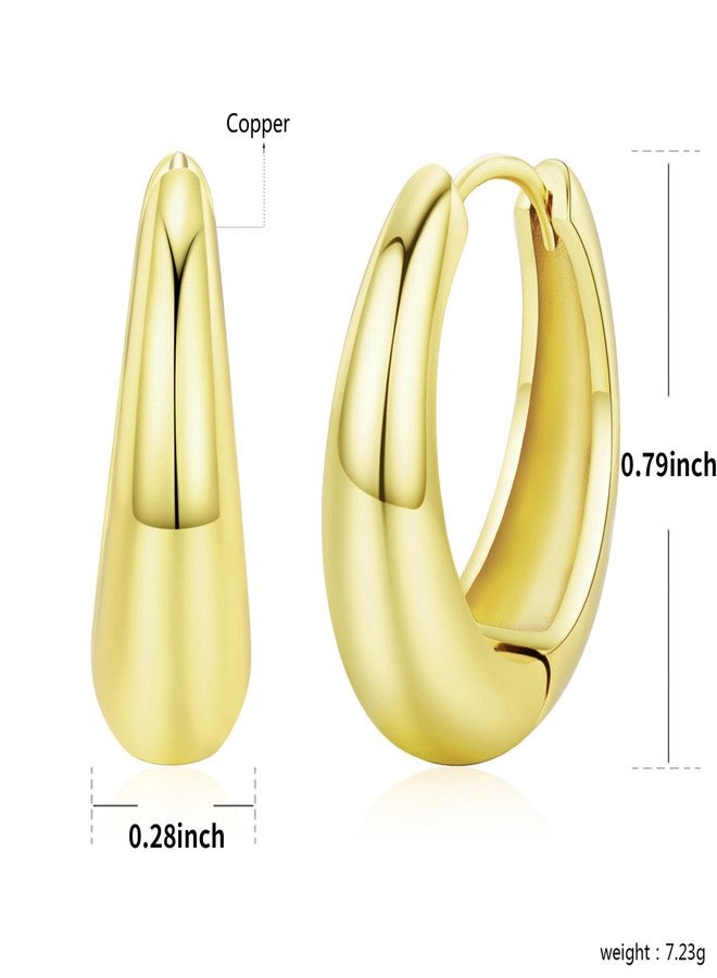 WSKFLY Gold Hoop Earrings for Women,14K Gold Plated Lightweight Hypoallergenic High Polished Earrings Gift Jewelry (YELLOW GOLD) - Image 2